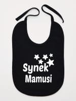 synek mamusi z gwiazdkami śliniak niemowlęcy kolor czarny 069 synek mamusi z gwiazdkami śliniak niemowlęcy kolor czarny 069