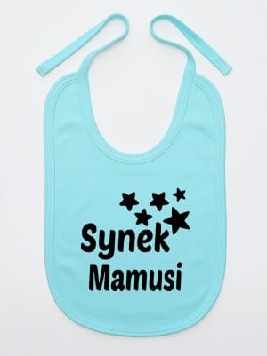 synek mamusi z gwiazdkami śliniak niemowlęcy kolor miętowy 069