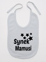 synek mamusi z gwiazdkami śliniak niemowlęcy kolor szary 069 synek mamusi z gwiazdkami śliniak niemowlęcy kolor szary 069
