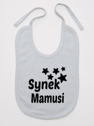 synek mamusi z gwiazdkami śliniak niemowlęcy kolor szary 069