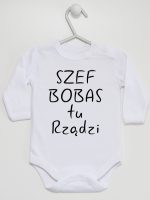 szef bobas tu rządzi body z długim rękawem kolor biały 247 szef bobas tu rządzi body z długim rękawem kolor biały 247