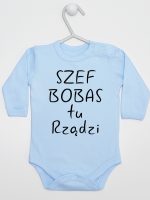 szef bobas tu rządzi body z długim rękawem kolor błękitny 247 szef bobas tu rządzi body z długim rękawem kolor błękitny 247