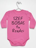 szef bobas tu rządzi body z długim rękawem kolor ciemny różowy 247 szef bobas tu rządzi body z długim rękawem kolor ciemny różowy 247