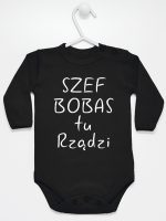 szef bobas tu rządzi body z długim rękawem kolor czarny 247 szef bobas tu rządzi body z długim rękawem kolor czarny 247