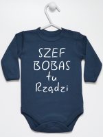 szef bobas tu rządzi body z długim rękawem kolor granatowy 247 szef bobas tu rządzi body z długim rękawem kolor granatowy 247