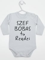 szef bobas tu rządzi body z długim rękawem kolor szary 247 szef bobas tu rządzi body z długim rękawem kolor szary 247
