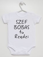 szef bobas tu rządzi body z krótkim rękawem kolor biały 247 szef bobas tu rządzi body z krótkim rękawem kolor biały 247