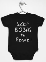 szef bobas tu rządzi body z krótkim rękawem kolor czarny 247 szef bobas tu rządzi body z krótkim rękawem kolor czarny 247
