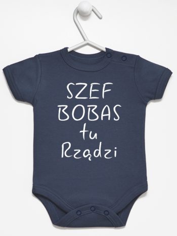 szef bobas tu rządzi body z krótkim rękawem kolor granatowy 247