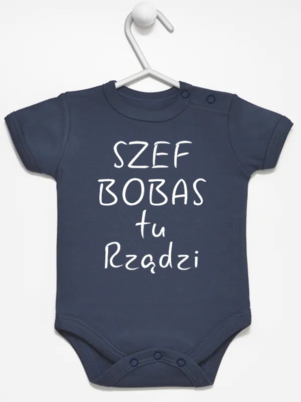 szef bobas tu rządzi body z krótkim rękawem kolor granatowy 247