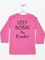 szef bobas tu rządzi koszulka z długim rękawem kolor ciemny różowy 247 szef bobas tu rządzi koszulka z długim rękawem kolor ciemny różowy 247