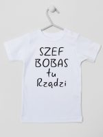 szef bobas tu rządzi koszulka z krótkim rękawem kolor biały 247 szef bobas tu rządzi koszulka z krótkim rękawem kolor biały 247