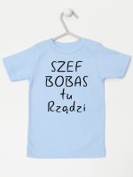 szef bobas tu rządzi koszulka z krótkim rękawem kolor błękitny 247 szef bobas tu rządzi koszulka z krótkim rękawem kolor błękitny 247