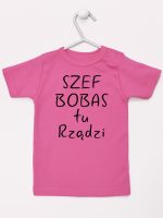 szef bobas tu rządzi koszulka z krótkim rękawem kolor ciemny różowy 247 szef bobas tu rządzi koszulka z krótkim rękawem kolor ciemny różowy 247