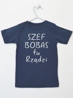 szef bobas tu rządzi koszulka z krótkim rękawem kolor granatowy 247 szef bobas tu rządzi koszulka z krótkim rękawem kolor granatowy 247