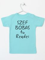 szef bobas tu rządzi koszulka z krótkim rękawem kolor miętowy 247 szef bobas tu rządzi koszulka z krótkim rękawem kolor miętowy 247