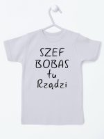 szef bobas tu rządzi koszulka z krótkim rękawem kolor szary 247 szef bobas tu rządzi koszulka z krótkim rękawem kolor szary 247