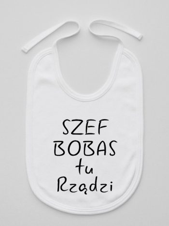 szef bobas tu rządzi śliniak niemowlęcy kolor biały 247