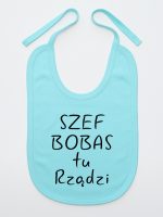 szef bobas tu rządzi śliniak niemowlęcy kolor miętowy 247 szef bobas tu rządzi śliniak niemowlęcy kolor miętowy 247