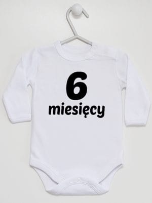 sześć miesięcy body z długim rękawem kolor biały 018