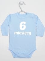 sześć miesięcy body z długim rękawem kolor błękitny 018