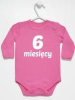 sześć miesięcy body z długim rękawem kolor ciemny różowy 018