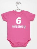 sześć miesięcy body z krótkim rękawem kolor ciemny rózowy 018
