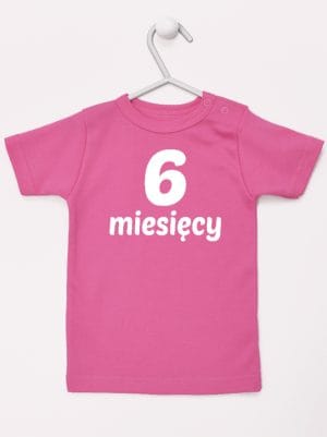 sześć miesięcy koszulka z krótkim rękawem kolor ciemny różowy 018