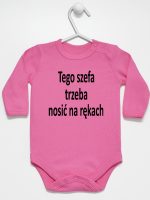 tego szefa trzeba nosić na rękach body z długim rękawem kolor ciemny różowy 132