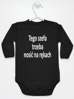 tego szefa trzeba nosić na rękach body z długim rękawem kolor czarny 132