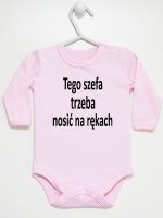 tego szefa trzeba nosić na rękach body z długim rękawem kolor różowy 132