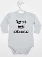 tego szefa trzeba nosić na rękach body z długim rękawem kolor szary 132
