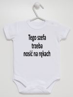 tego szefa trzeba nosić na rękach body z krótkim rękawem kolor biały 132