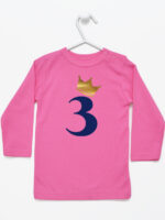 trójka z korona na trzecie urodziny koszulka z długim rękawem kolor ciemny różowy 258 trójka z korona na trzecie urodziny koszulka z długim rękawem kolor ciemny różowy 258