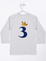 trójka z korona na trzecie urodziny koszulka z długim rękawem kolor szary 258 trójka z korona na trzecie urodziny koszulka z długim rękawem kolor szary 258