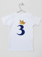 trójka z korona na trzecie urodziny koszulka z krótkim rękawem kolor biały 258 trójka z korona na trzecie urodziny koszulka z krótkim rękawem kolor biały 258