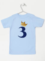 trójka z korona na trzecie urodziny koszulka z krótkim rękawem kolor błękitny 258 trójka z korona na trzecie urodziny koszulka z krótkim rękawem kolor błękitny 258