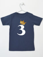 trójka z korona na trzecie urodziny koszulka z krótkim rękawem kolor granatowy 258 trójka z korona na trzecie urodziny koszulka z krótkim rękawem kolor granatowy 258