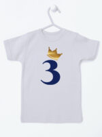 trójka z korona na trzecie urodziny koszulka z krótkim rękawem kolor szary 258 trójka z korona na trzecie urodziny koszulka z krótkim rękawem kolor szary 258