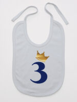 trójka z korona na trzecie urodziny śliniak niemowlęcy kolor szary 258 trójka z korona na trzecie urodziny śliniak niemowlęcy kolor szary 258