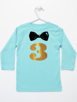 trójka z muszką na trzecie urodziny koszulka z długim rękawem kolor miętowy 221 trójka z muszką na trzecie urodziny koszulka z długim rękawem kolor miętowy 221