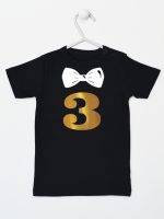 trójka z muszką na trzecie urodziny koszulka z krótkim rękawem kolor czarny 221 trójka z muszką na trzecie urodziny koszulka z krótkim rękawem kolor czarny 221