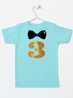 trójka z muszką na trzecie urodziny koszulka z krótkim rękawem kolor miętowy 221 trójka z muszką na trzecie urodziny koszulka z krótkim rękawem kolor miętowy 221