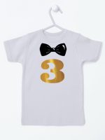 trójka z muszką na trzecie urodziny koszulka z krótkim rękawem kolor szary 221 trójka z muszką na trzecie urodziny koszulka z krótkim rękawem kolor szary 221
