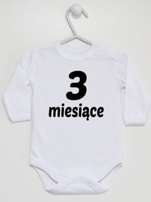 trzy miesiące body z długim rękawem kolor biały 015
