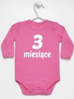 trzy miesiące body z długim rękawem kolor ciemny różowy 015 trzy miesiące body z długim rękawem kolor ciemny różowy 015