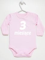 trzy miesiące body z długim rękawem kolor różowy 015 trzy miesiące body z długim rękawem kolor różowy 015