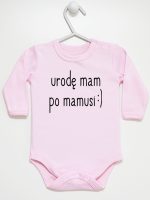 urodę mam po mamusi body z długim rękawem kolor różowy 087 urodę mam po mamusi body z długim rękawem kolor różowy 087