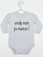 urodę mam po mamusi body z długim rękawem kolor szary 087 urodę mam po mamusi body z długim rękawem kolor szary 087