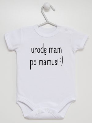 urodę mam po mamusi body z krótkim rękawem kolor biały 087